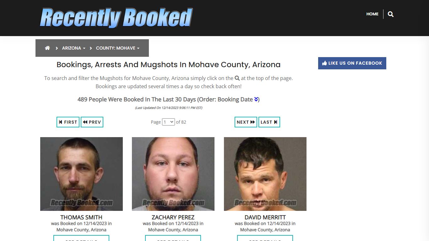 Recent bookings, Arrests, Mugshots in Mohave County, Arizona